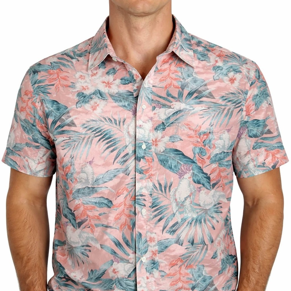 Cactus Man Ricky Singh Hawaiian Aloha Shirt Small Hibiscus Flowers Floral